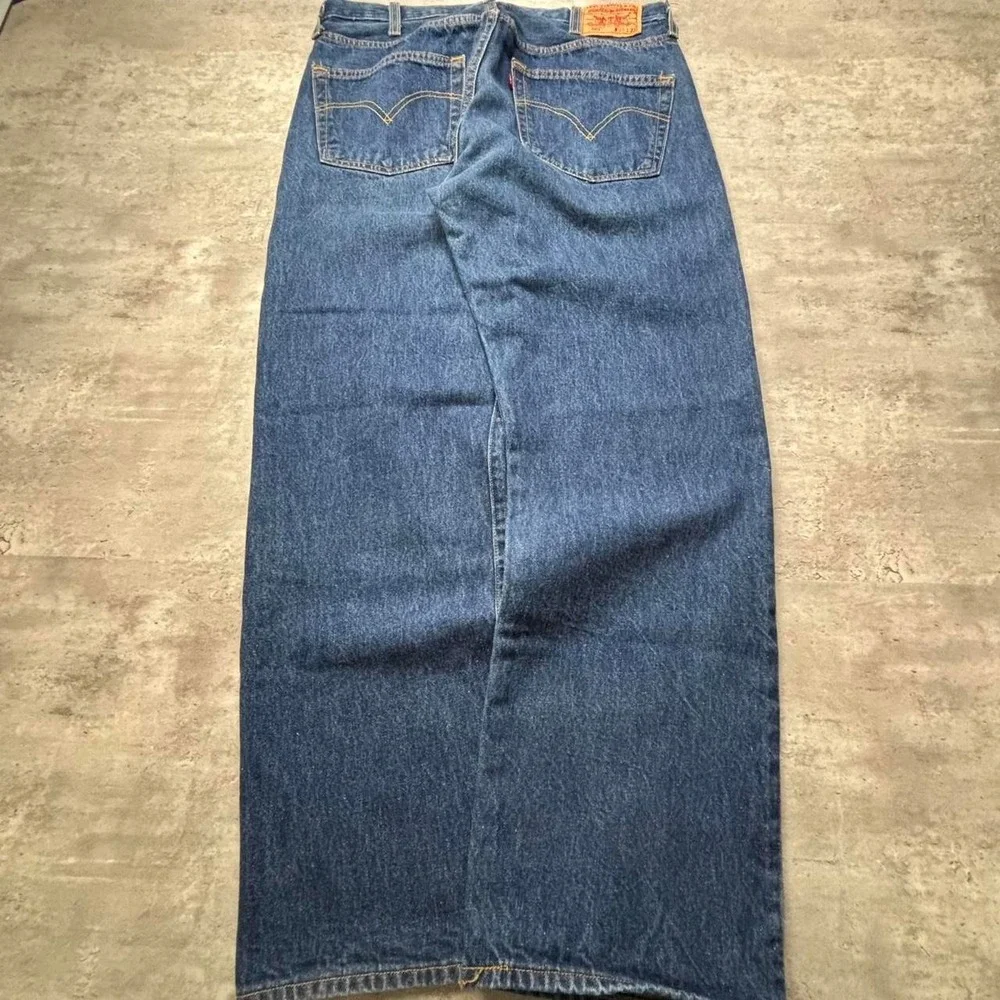 Levis 501 Jeans Mens 36x31 Dark Wash Vintage 90s Baggy Button Fly